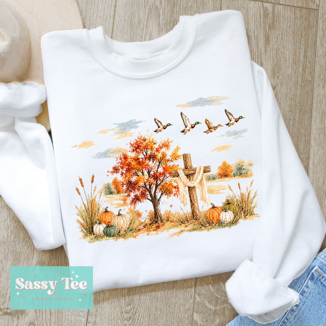 FALL LAKESIDE CROSS PUMPKINS DUCKS **Preorder/Restock Ships in 5-10 biz days**