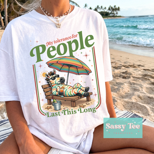 MY TOLERANCE FOR PEOPLE ZEBRA VINTAGE **Preorder/Restock Ships in 5-10 biz days**