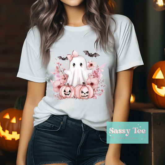 GHOST PINK PUMPKIN BAT BOW *Restock