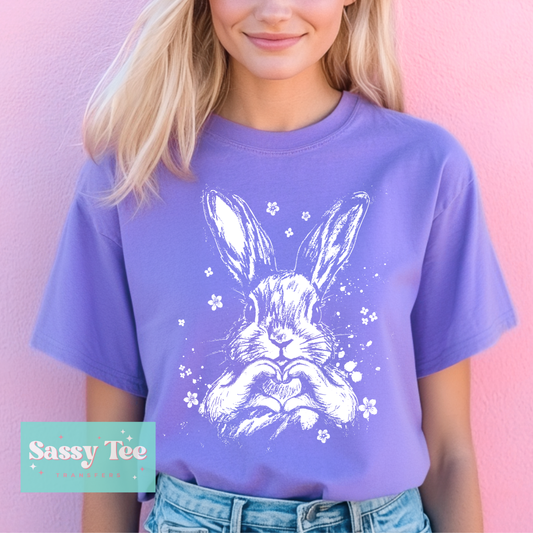 BUNNY HEART FLOWERS WHITE CHALK **Preorder/Restock Ships in 5-10 biz days**