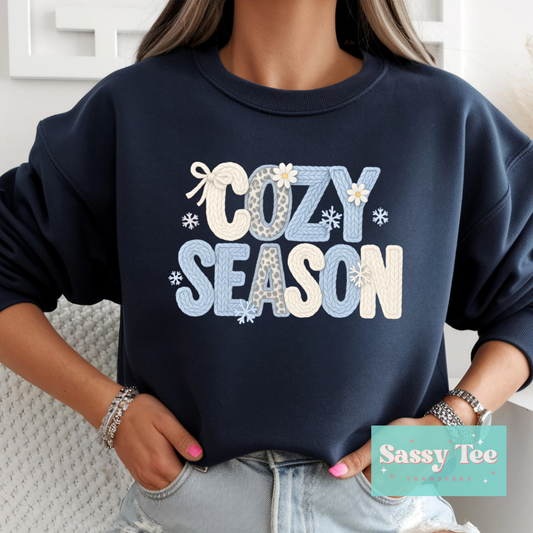 COZY SEASON BLUE FAUX YARN **Preorder/Restock Ships in 5-10 biz days**