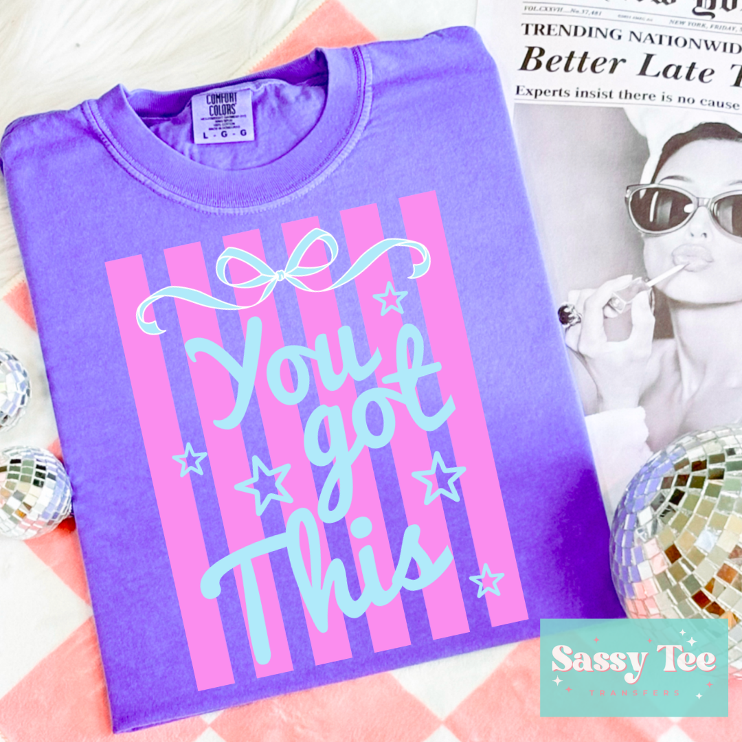 YOU GOT THIS PREPPY PINK BLUE **Preorder/Restock Ships in 5-10 biz days**