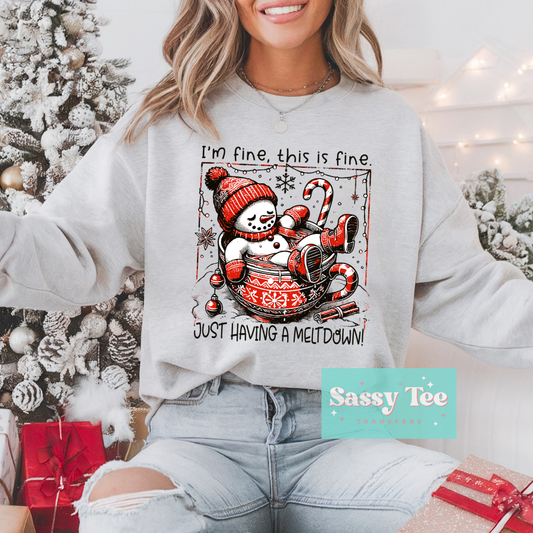 I'M FINE SNOWMAN MELTDOWN **Preorder/Restock Ships in 5-10 biz days**