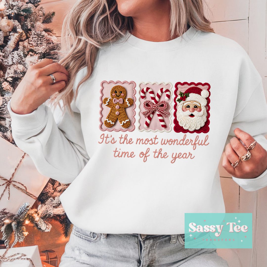 GINGERBREAD CANDY CANE SANTA FAUX YARN **Preorder/Restock Ships in 5-10 biz days**