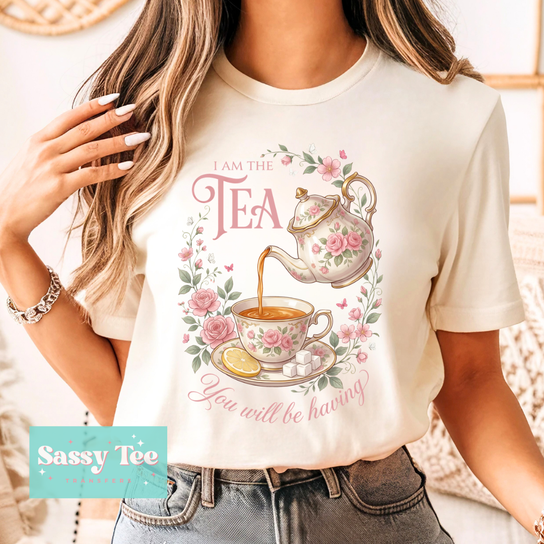 I AM THE TEA FLORAL PINK