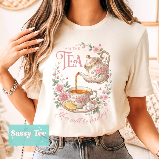 I AM THE TEA FLORAL PINK