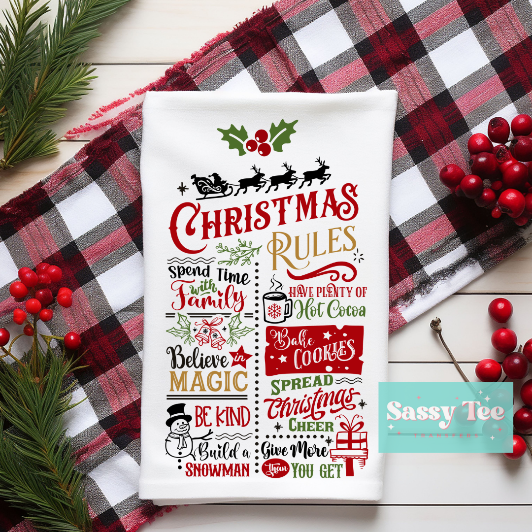 CHRISTMAS RULES Kitchen Towel
