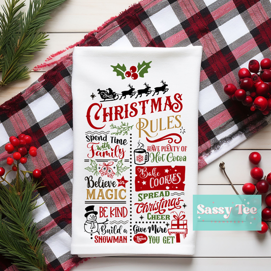 CHRISTMAS RULES Kitchen Towel