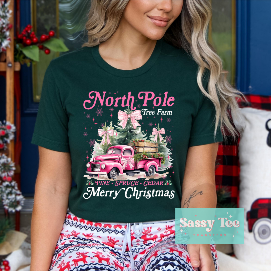 NORTH POLE PINK TREE TRUCK **Ships in 5-10 biz days