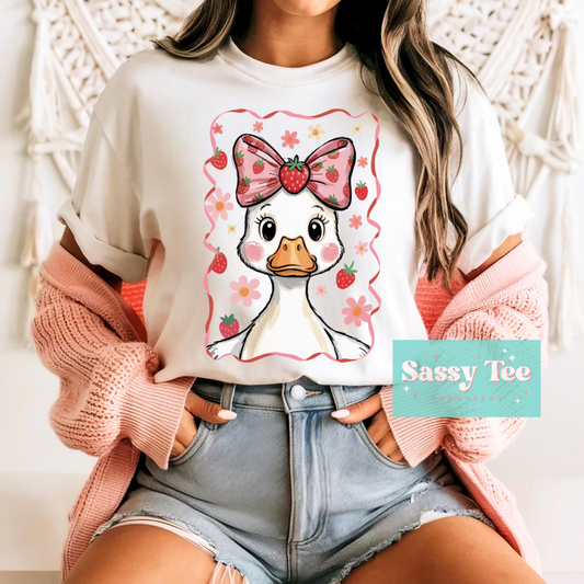 STRAWBERRY GOOSE BOW **Preorder, Ships in 5-14 biz days**