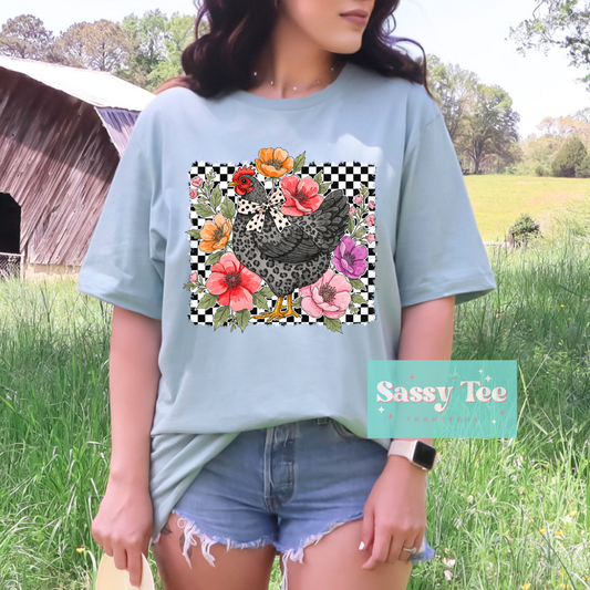 CHICKEN FLORAL RETRO LEOPARD **Preorder, Ships in 5-14 biz days**