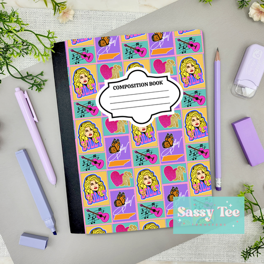 DOLLY RETRO BUTTERFLY GUITAR Peel + Stick Notebook Cover SET