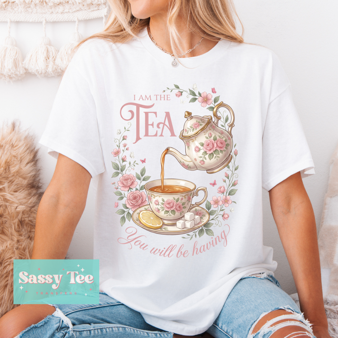 I AM THE TEA FLORAL PINK