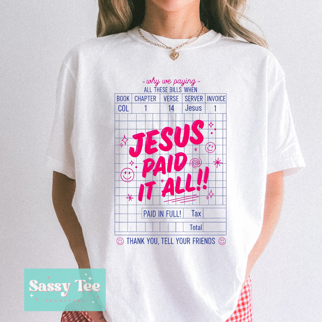 JESUS PAID IT ALL TAB **Preorder/Restock Ships in 5-10 biz days**