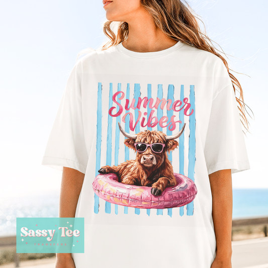 SUMMER VIBES HIGHLAND COW PREPPY STRIPES TEXTURE PAINT **Preorder/Restock Ships in 5-10 biz days**
