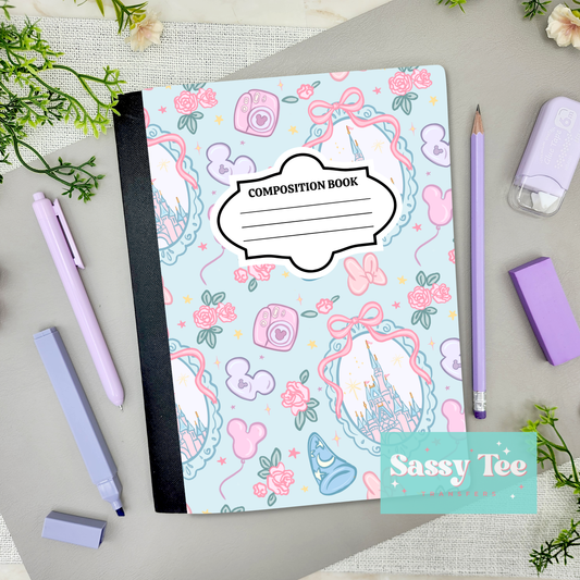 BLUE MAGIC FLORAL CASTLE Peel + Stick Notebook Cover SET
