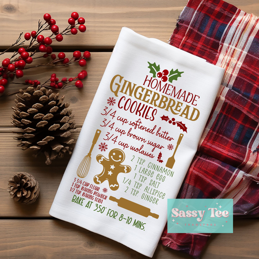 HOMEMADE GINGERBREAD COOKIES Kitchen Towel