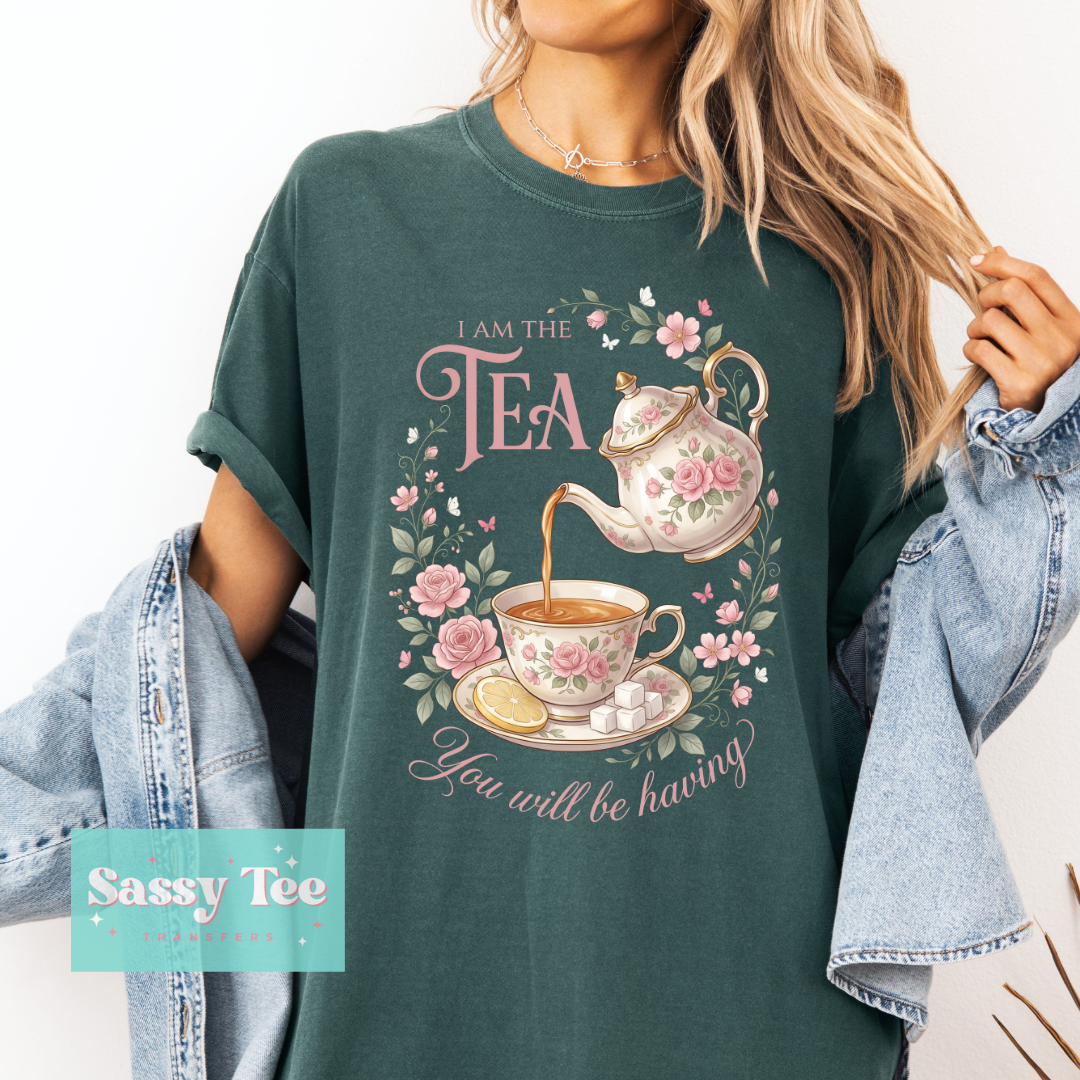I AM THE TEA FLORAL PINK