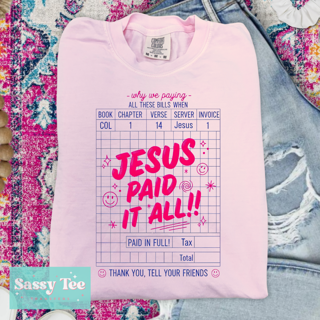 JESUS PAID IT ALL TAB **Preorder/Restock Ships in 5-10 biz days**