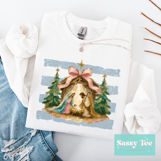 NATIVITY JESUS CHRISTMAS PREPPY STRIPE **Preorder/Restock Ships in 5-10 biz days**