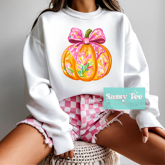 PUMPKIN PINK ART BOW **Preorder/Restock Ships in 5-10 biz days**