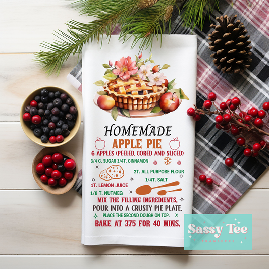 HOMEMADE APPLE PIE RECIPE Kitchen Towel