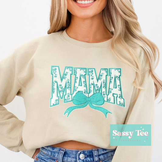 MAMA MINT FLORAL BOW COQUETTE PATCH **Preorder, Ships in 7-12 biz days**