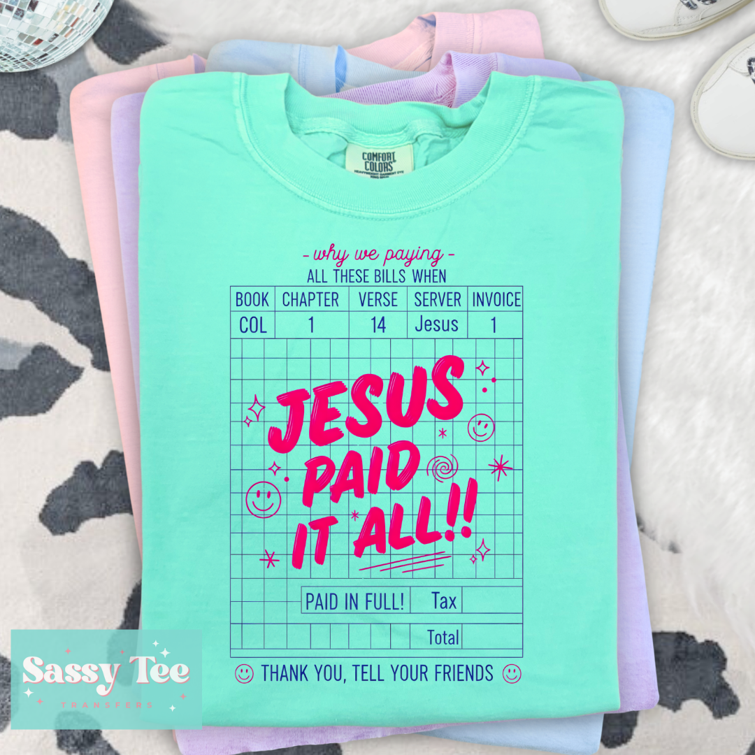 JESUS PAID IT ALL TAB **Preorder/Restock Ships in 5-10 biz days**