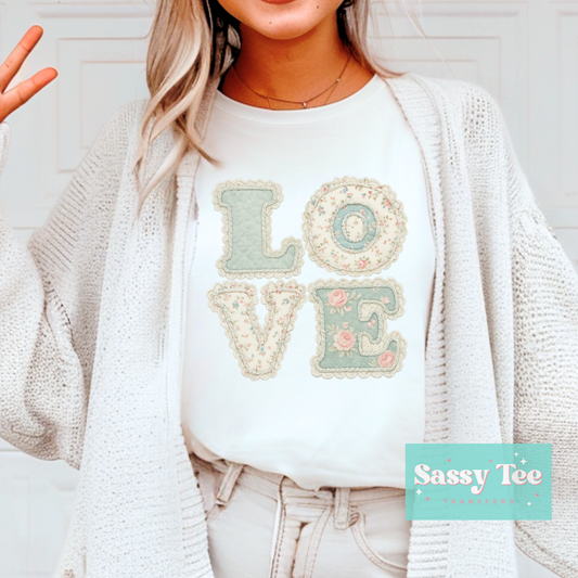 LOVE VINTAGE FLORAL FAUX LACE **Preorder/Restock Ships in 5-10 biz days**