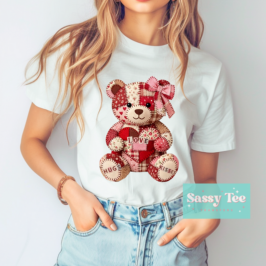 TEDDY FAUX PATCHWORK LOVE **Preorder/Restock Ships in 5-10 biz days**