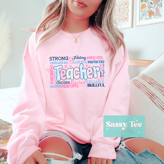 TEACHER DESCRIPTION PINK BLUE **Preorder/Restock Ships in 5-10 biz days**