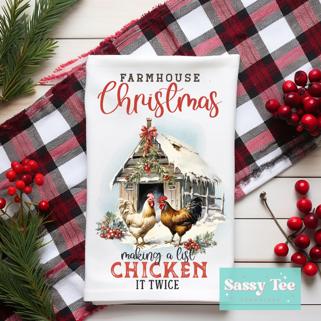 FARMHOUSE CHRISTMAS CHICKEN IT TWICE Kitchen Towel
