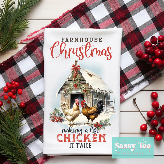 FARMHOUSE CHRISTMAS CHICKEN IT TWICE Kitchen Towel