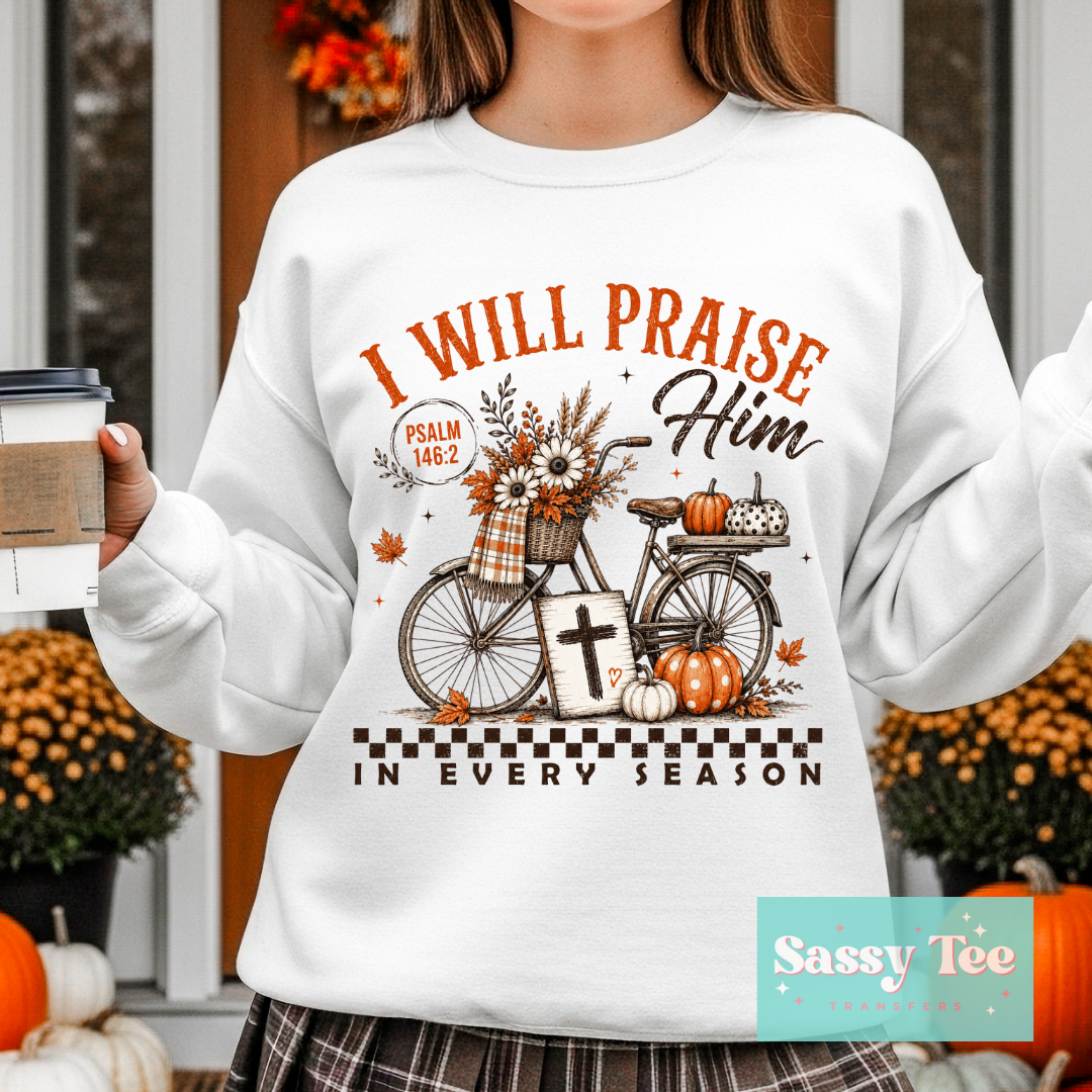 I WILL PRAISE HIM FALL RETRO BICYCLE **Preorder/Restock Ships in 5-10 biz days**