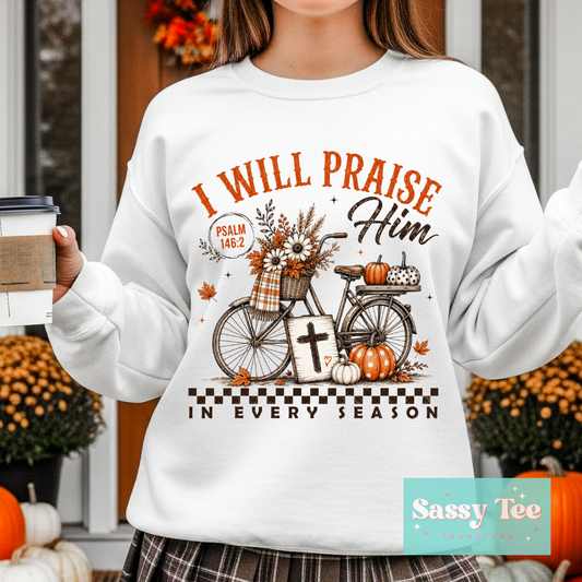 I WILL PRAISE HIM FALL RETRO BICYCLE **Preorder/Restock Ships in 5-10 biz days**
