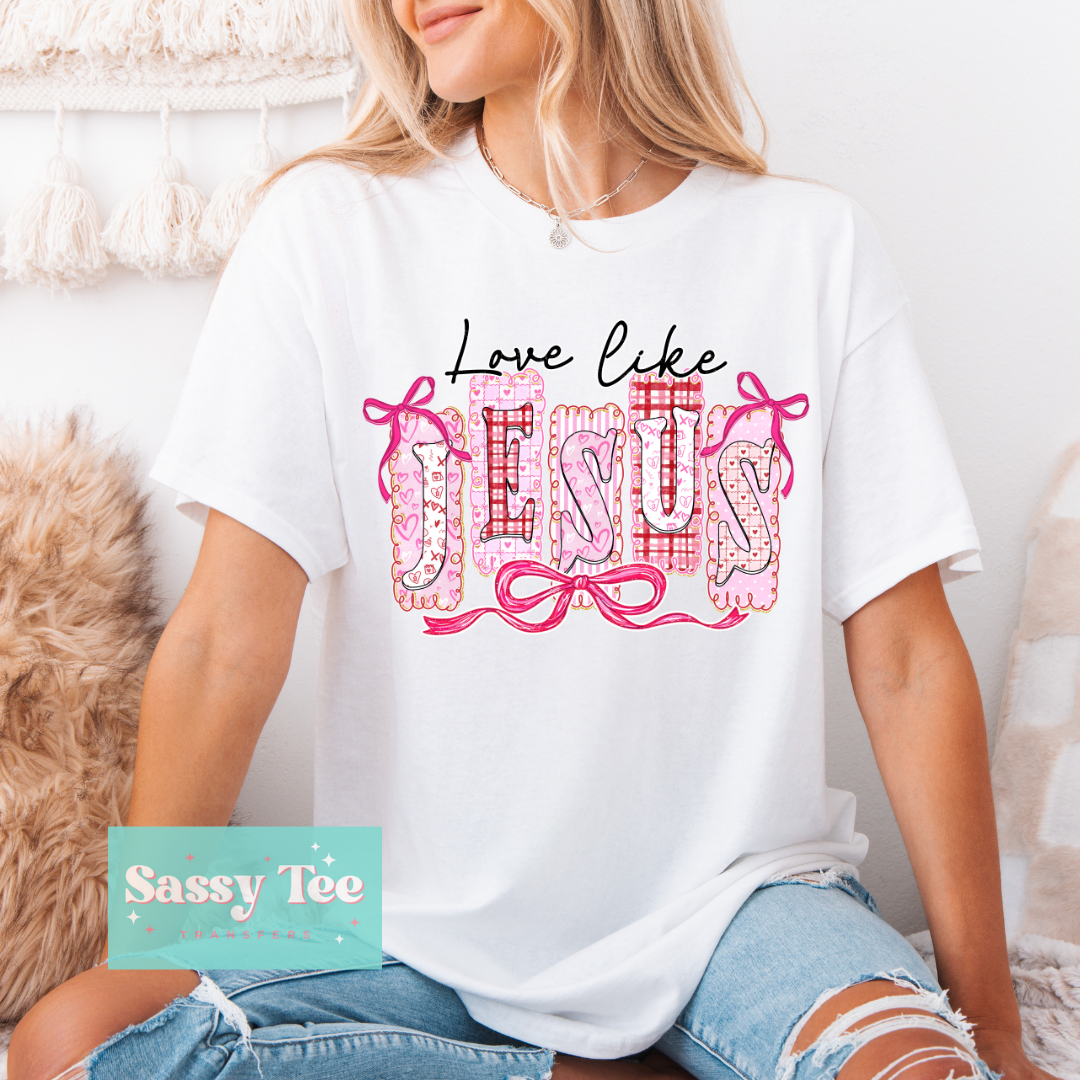 LOVE LIKE JESUS VALENTINE BOWS **Preorder/Restock Ships in 5-10 biz days**