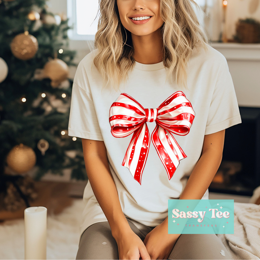 CANDY CANE BOW *Ships in 5-10 biz days