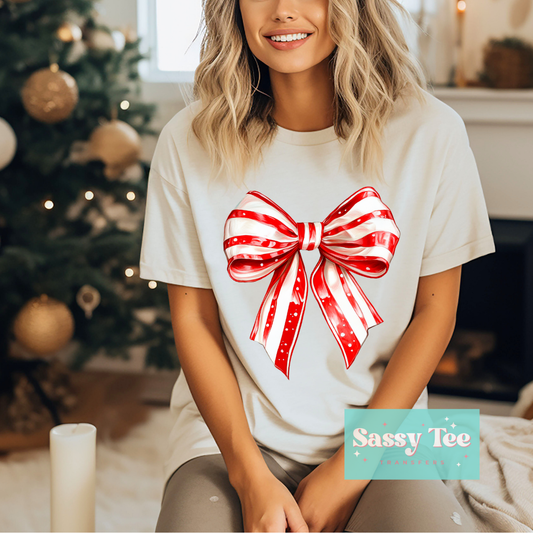 CANDY CANE BOW *Ships in 5-10 biz days