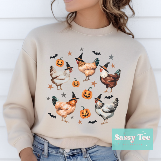SPOOKY CHICKENS PUMPKIN WITCH BAT **Preorder Ships in 5-10 biz days**