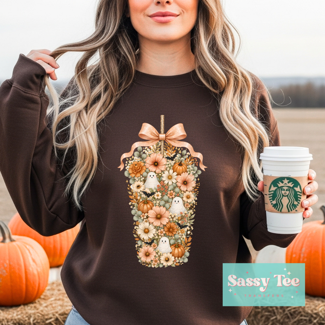 COFFEE CUP FLORAL BOWS GHOSTS **Preorder/Restock Ships in 5-10 biz days**