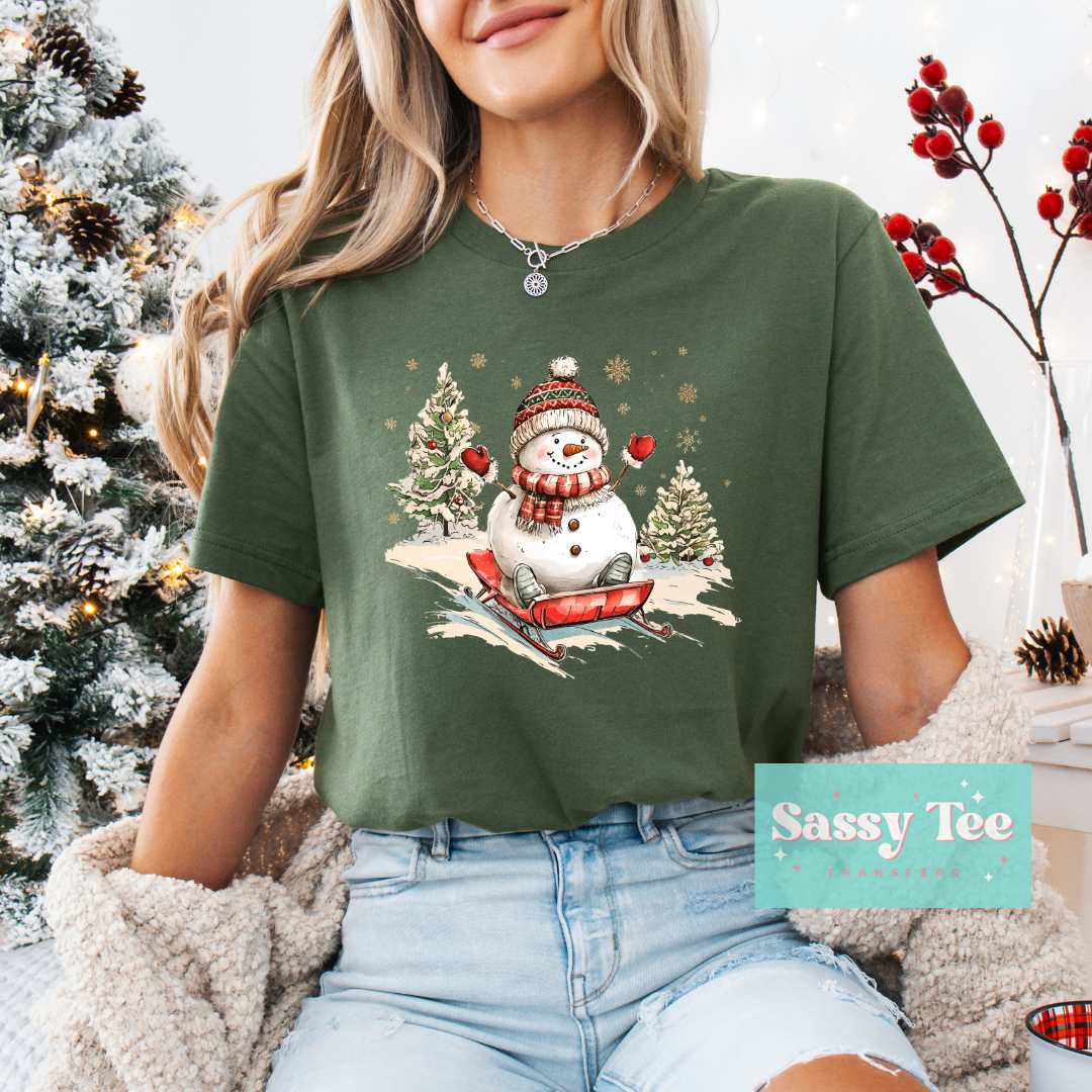 VINTAGE SNOWMAN SLED **Preorder/Restock Ships in 5-10 biz days**