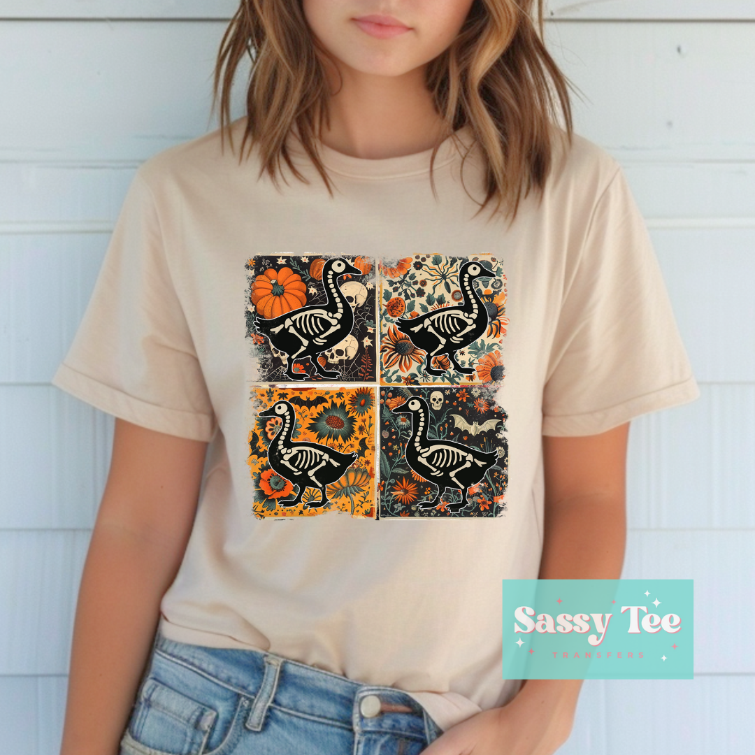 FALL GOOSE SKELETON RETRO FLORAL **Preorder Ships in 5-10 biz days**