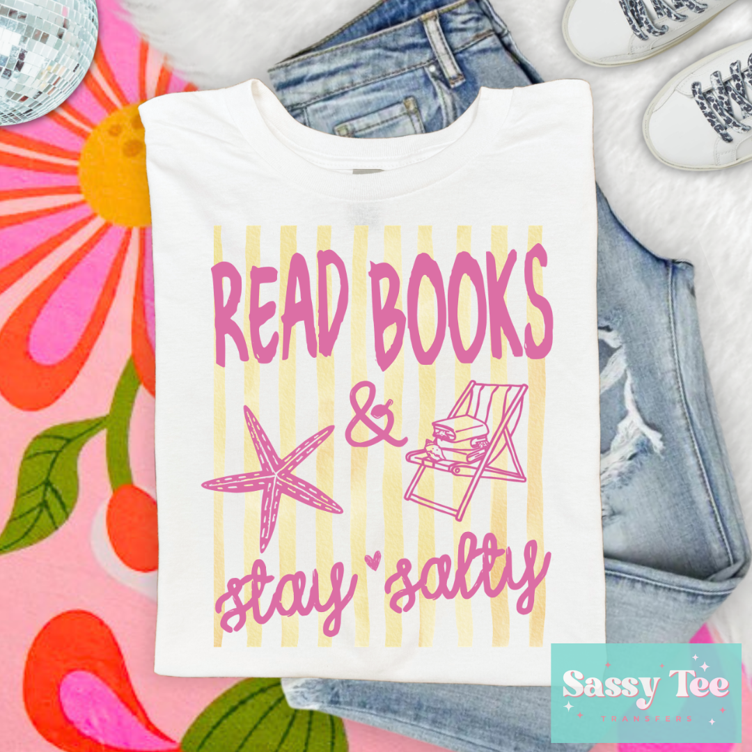 READ BOOKS STAY SALTY PREPPY STRIPES **Preorder/Restock Ships in 5-10 biz days**