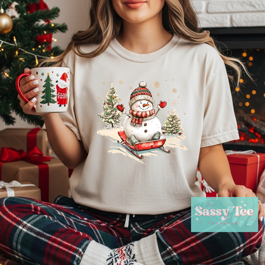 VINTAGE SNOWMAN SLED **Preorder/Restock Ships in 5-10 biz days**