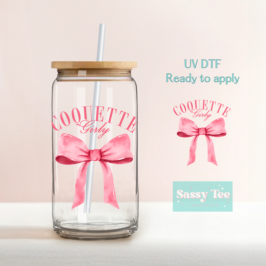 COQUETTE GIRLY UV DTF CUP DECAL