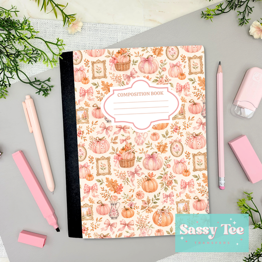 GRANDMA CORE PINK FALL PUMPKINS Peel + Stick Notebook Cover SET