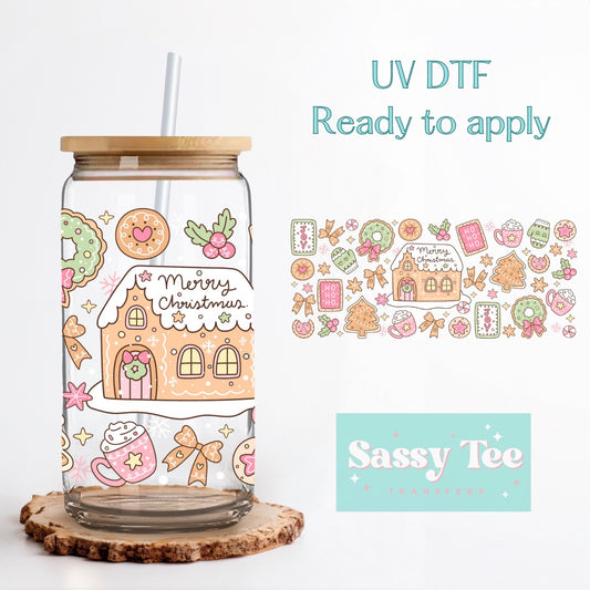 CHRISTMAS GINGERBREAD HOUSE UV DTF CUP WRAP **Preorder/Restock Ships in 5-10 biz days**