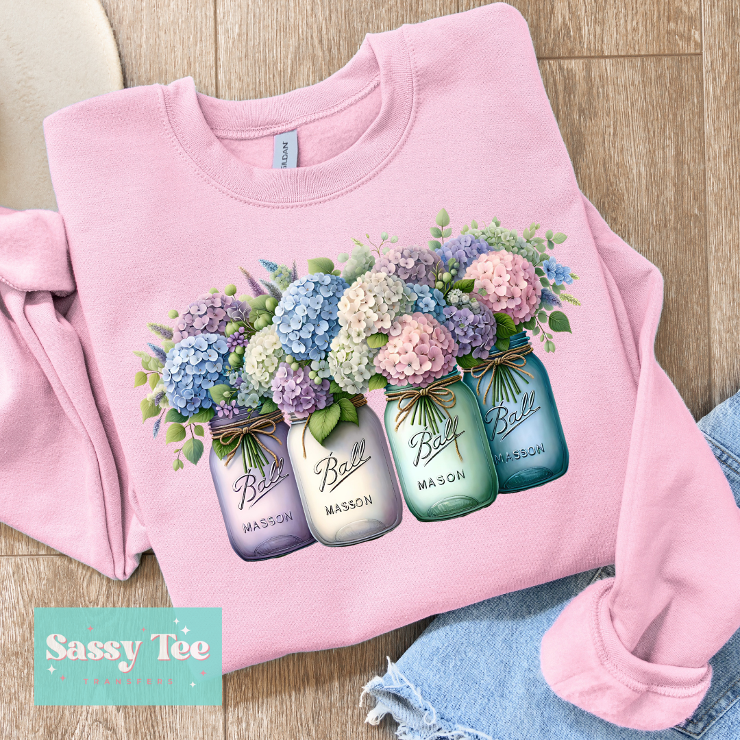 HYDRANGEA MASON JAR **Preorder/Restock Ships in 5-10 biz days**