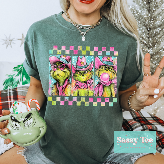 RETRO CHECKERS GREEN MAN PINK COWBOY **Preorder/Restock Ships in Est. 5-10 biz days**