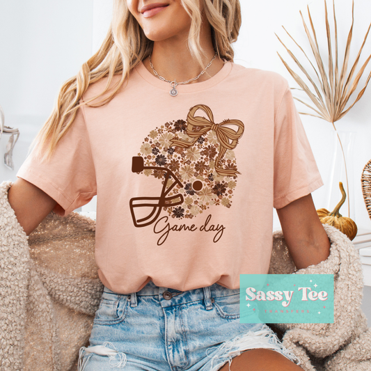GAME DAY FOOTBALL FALL FLORAL BOW **Preorder/Restock Ships in 5-10 biz days**